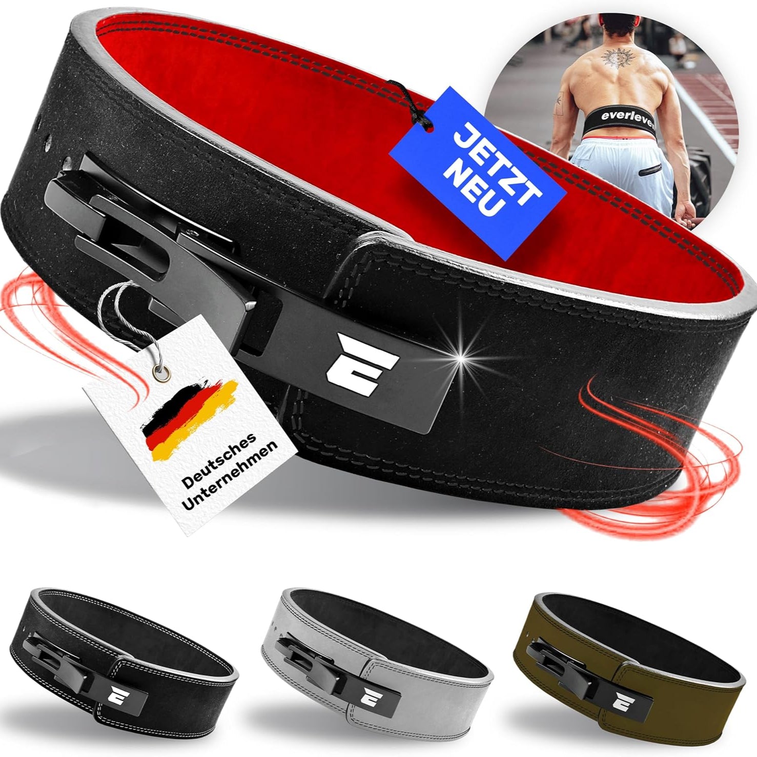 Everleven Premium Real Leather Weightlifting Belt for Men and Women